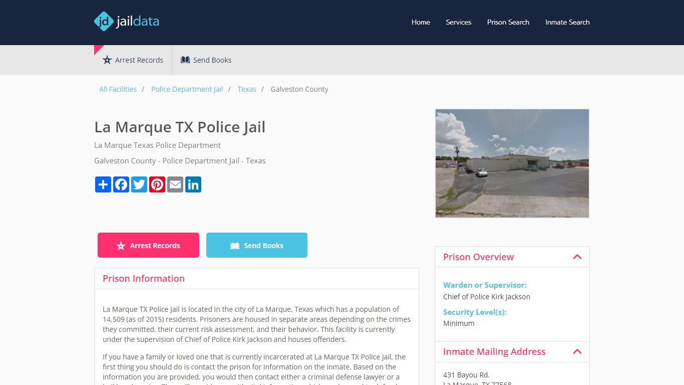 La Marque TX Police Jail Inmate Search and Prisoner Info - La Marque, TX