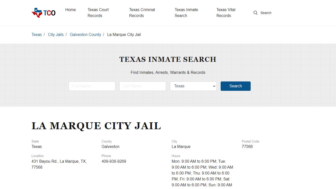 La Marque City Jail - txcountyoffices.org